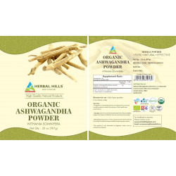 Herbal Hills ashwagandha Powder Organic Ahswagandha root powder 32 ounce 907 gm Powder Natural Anxiety & stree Relief Suppliment,Strength & Mood Enhancer*,Immunity support*